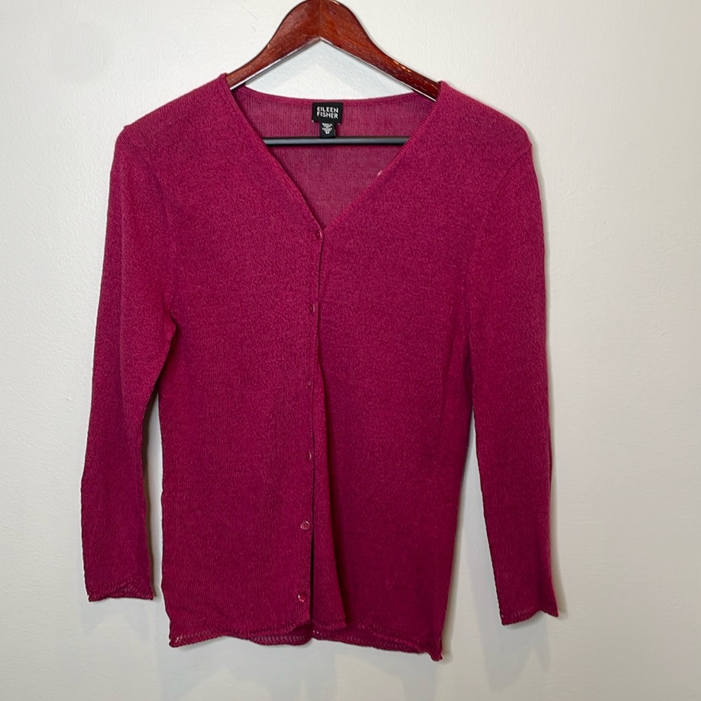 Eileen Fisher Linen Blend Cardigan Size Medium